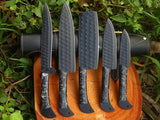 Beautiful Custom Handmade Damascus BBQ/kitchen knives Set