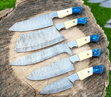 The Dahlia | 5-Piece Chef Knife Set + Leather Roll All Variations - Troy Blades