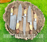 The Dahlia | 5-Piece Chef Knife Set + Leather Roll All Variations - Troy Blades