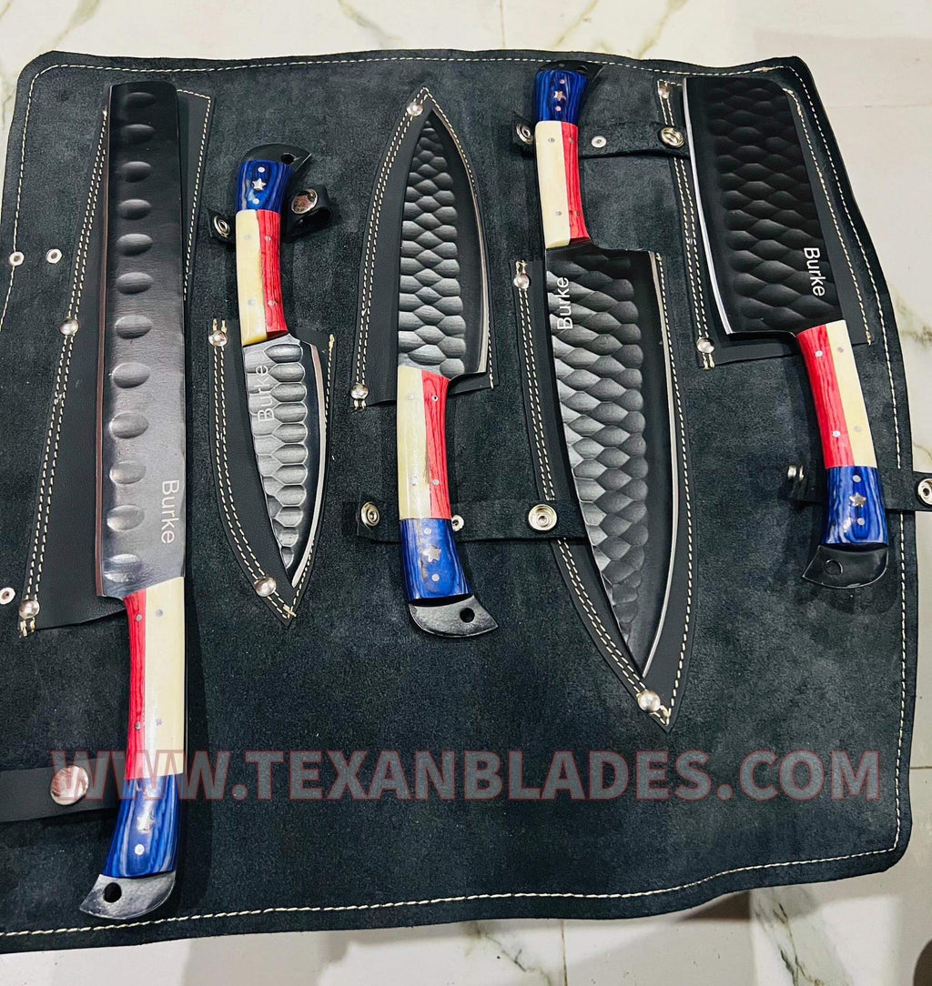 The Texan Scorpion | 5-Piece Set + Leather Roll - Troy Blades