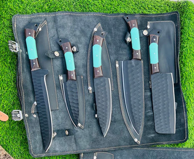 The Valhalla Variations  | 5-Piece Set + Leather Roll - Troy Blades