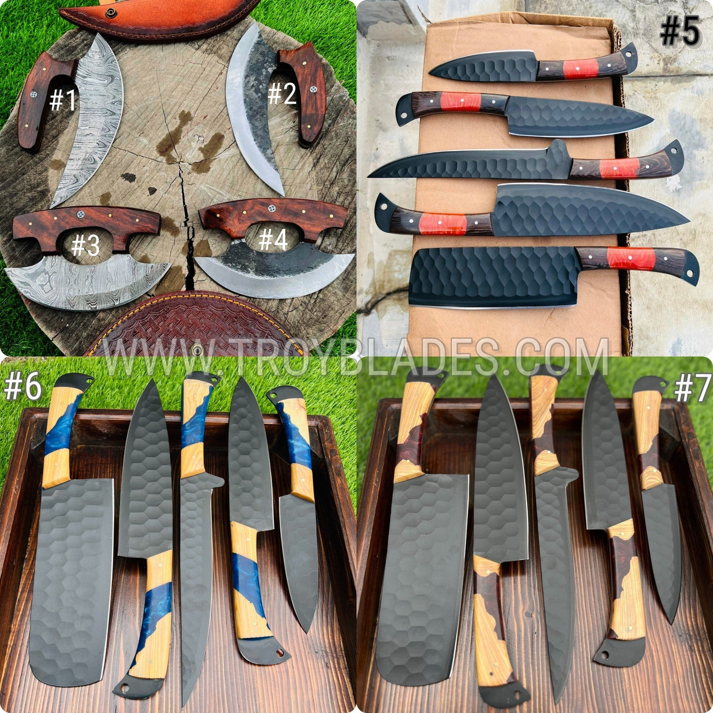 Handmade Kitchen Set / BBQ Set / Chef Set / Christmas Gifts - Troy Blades