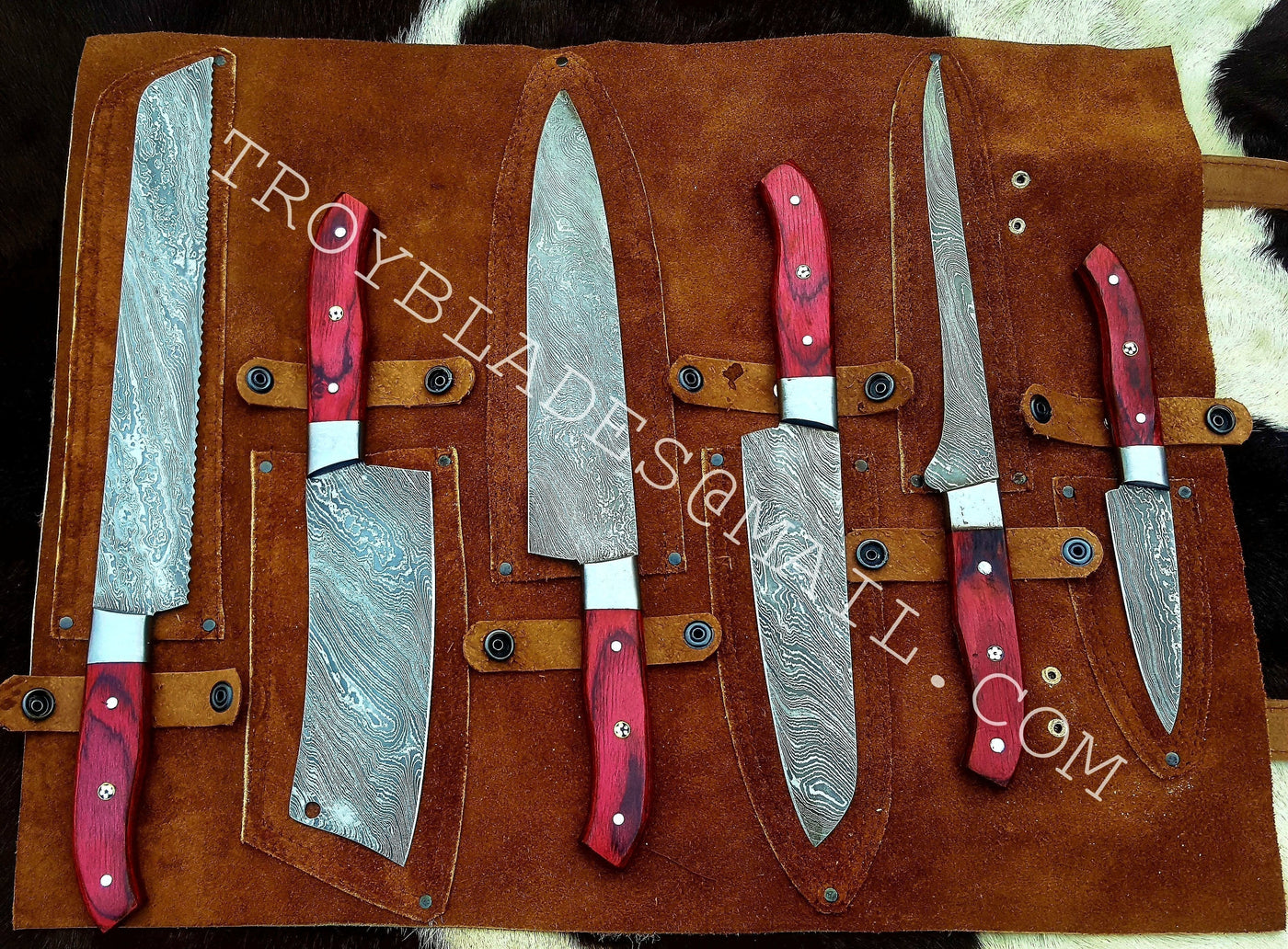 Custom Handmade Kitchen/BBQ knives set - Troy Blades