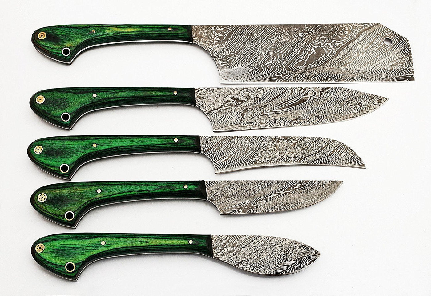 Custom Handmade Damascus steel kitchen/BBQ knives set - Troy Blades