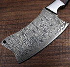 Heavy Duty Damascus Cleaver with Black Walnut Scales - 9.5" - Troy Blades