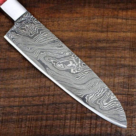 Damascus Steel Handmade Santoku Chef Knife - Troy Blades