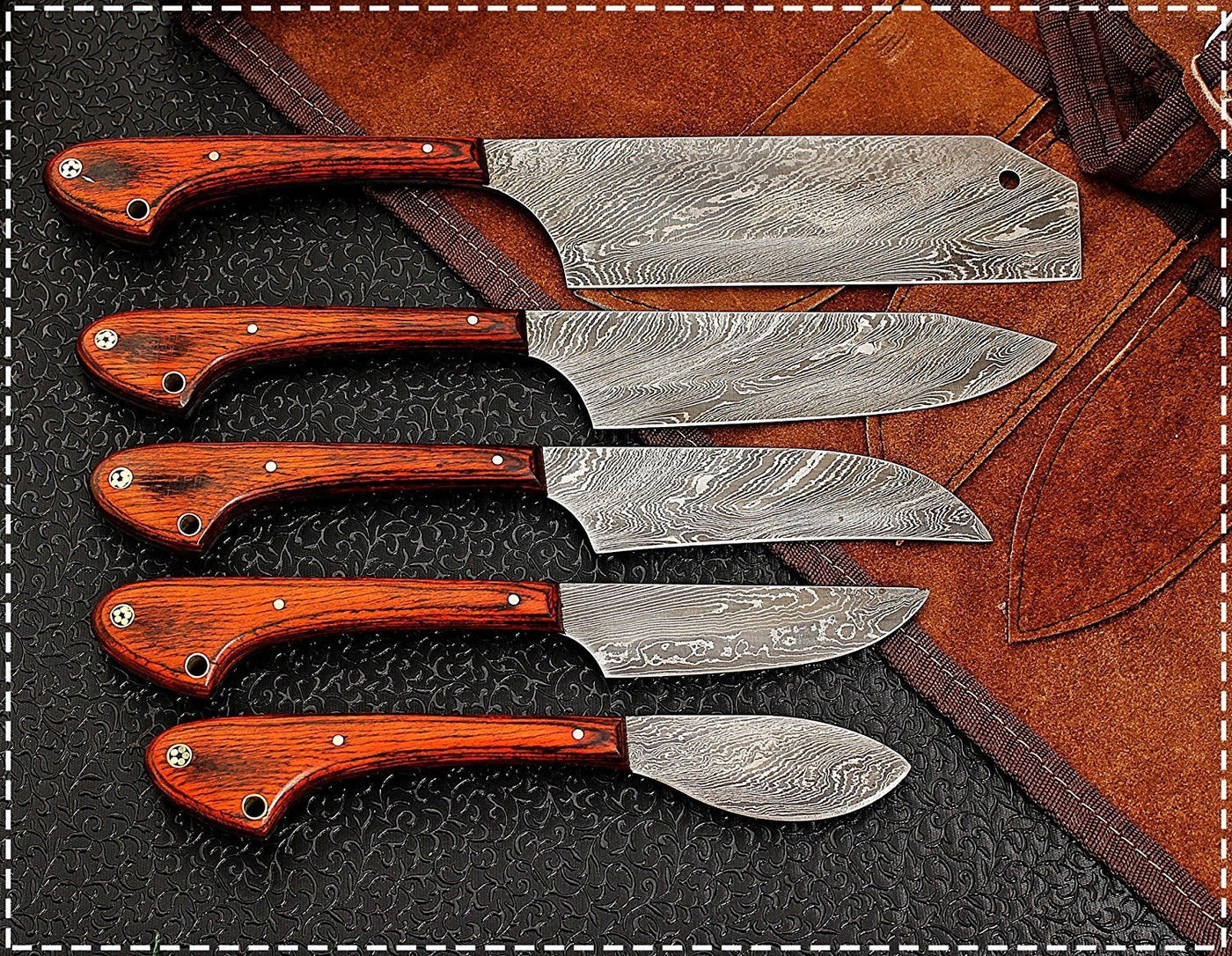 Custom Handmade Damascus steel kitchen/BBQ knives set - Troy Blades