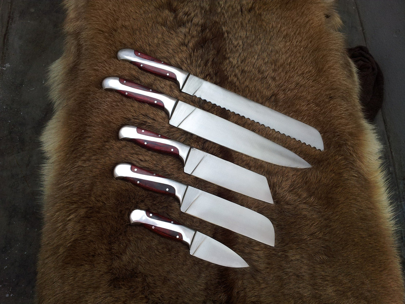 Hand Made Kitchen Knives Set - Troy Blades