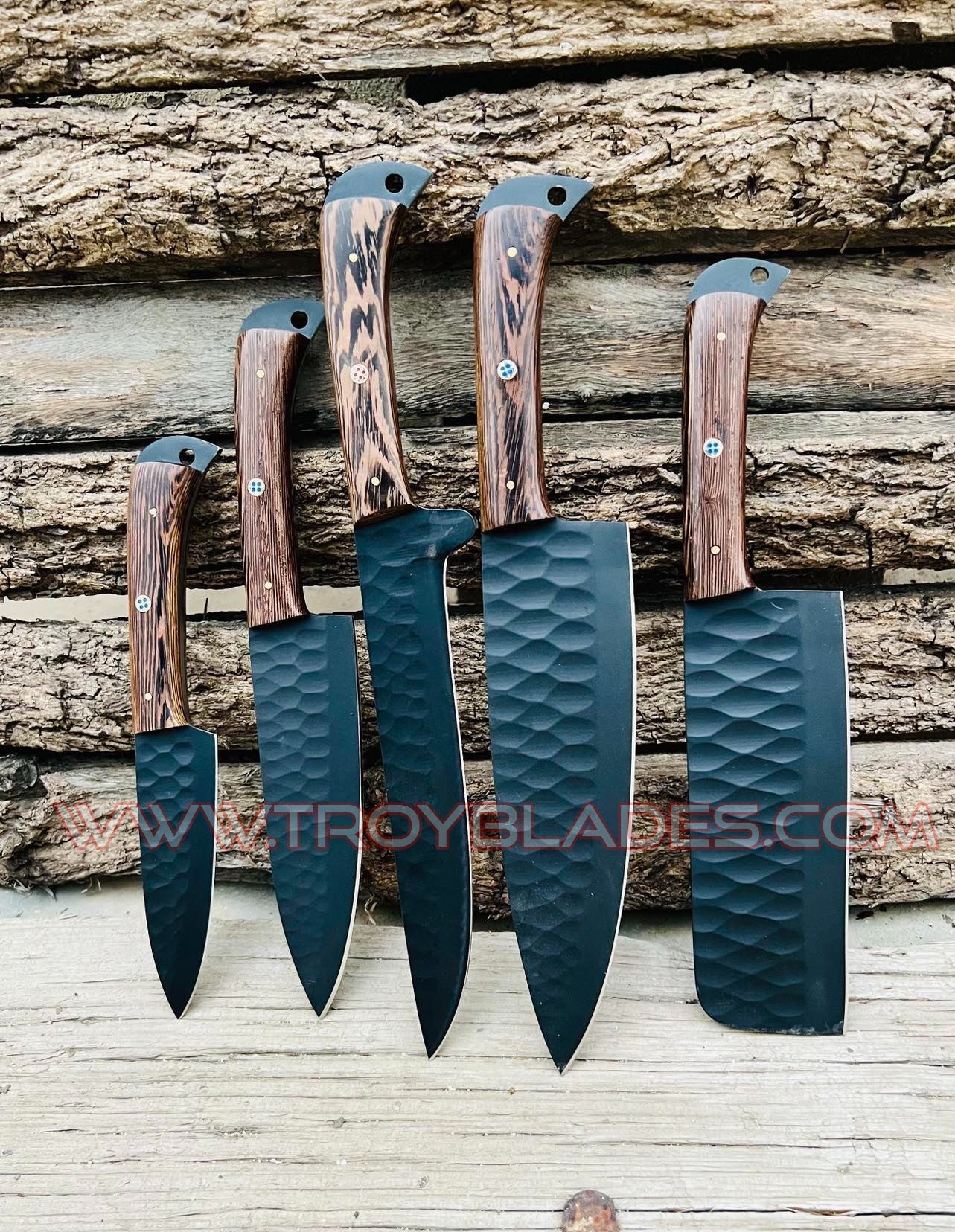 Beautiful Custom Handmade Damascus BBQ/kitchen knives Set