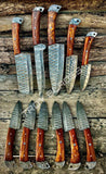 Custom Handmade Damascus Valhalla Set with steaks