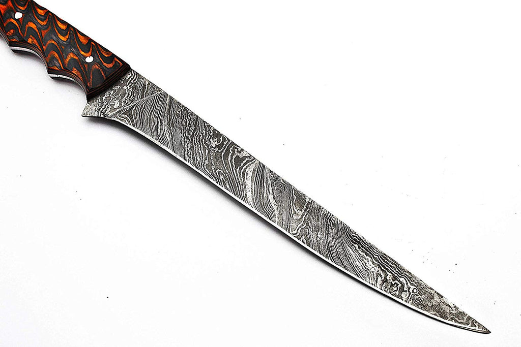 Handmade Damascus Stag horn Fillet knife - Troy Blades