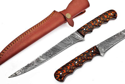 Handmade Damascus Stag horn Fillet knife - Troy Blades