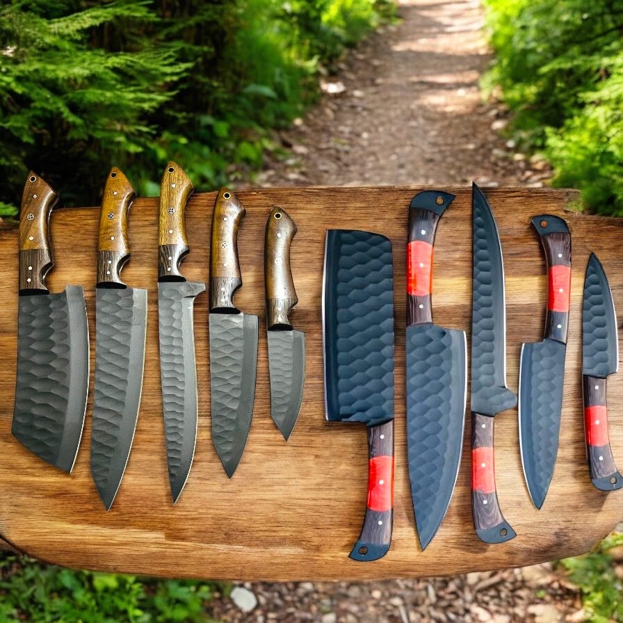 Custom Handmade D2 Steel 5pcs Kitchen Sets - Troy Blades