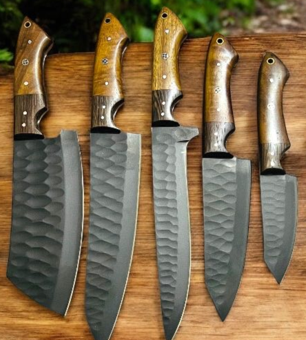 Custom Handmade D2 Steel 5pcs Kitchen Sets - Troy Blades