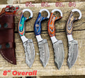 Custom Handmade Damascus Ring Hole Knives - Troy Blades