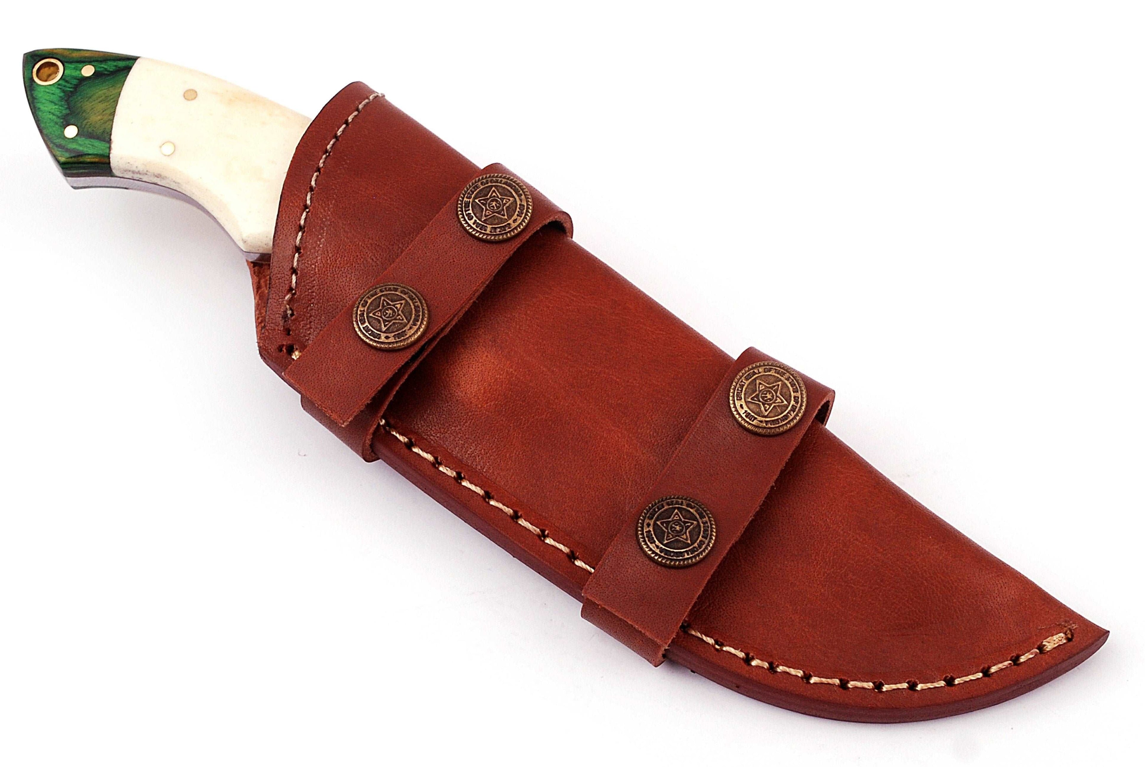 Custom handmade Damascus hunting skinning knife - Troy Blades