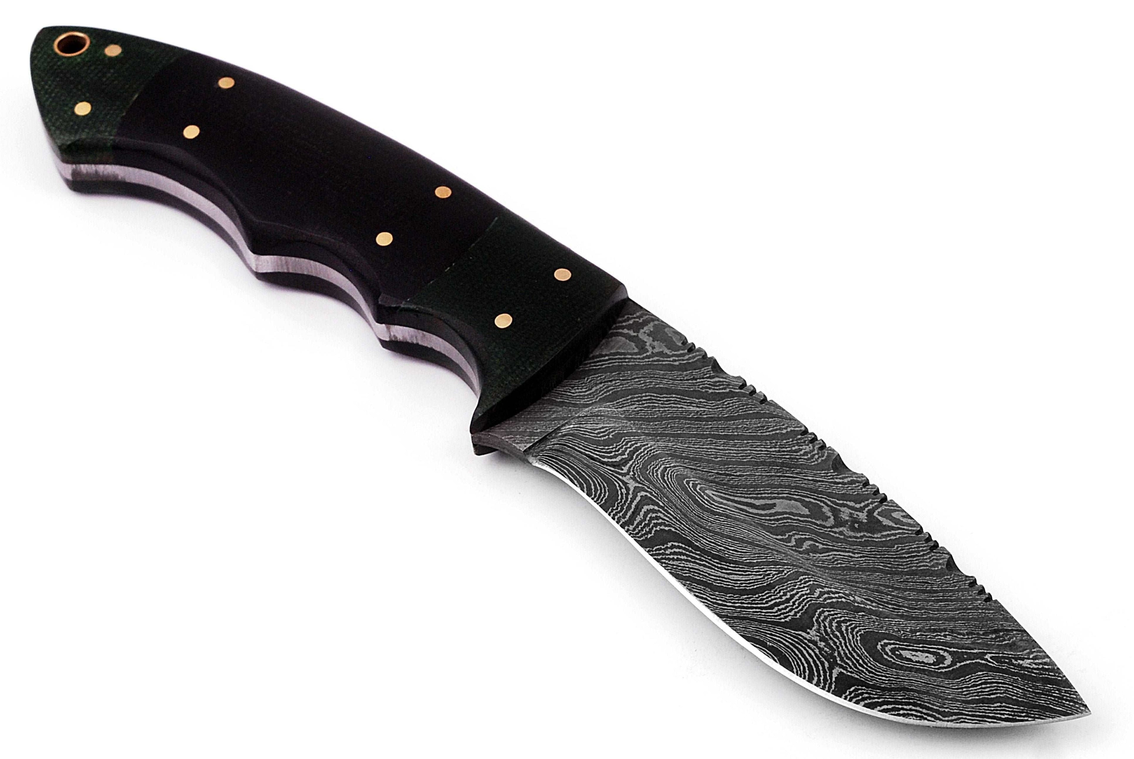 Custom handmade Damascus hunting skinning knife - Troy Blades