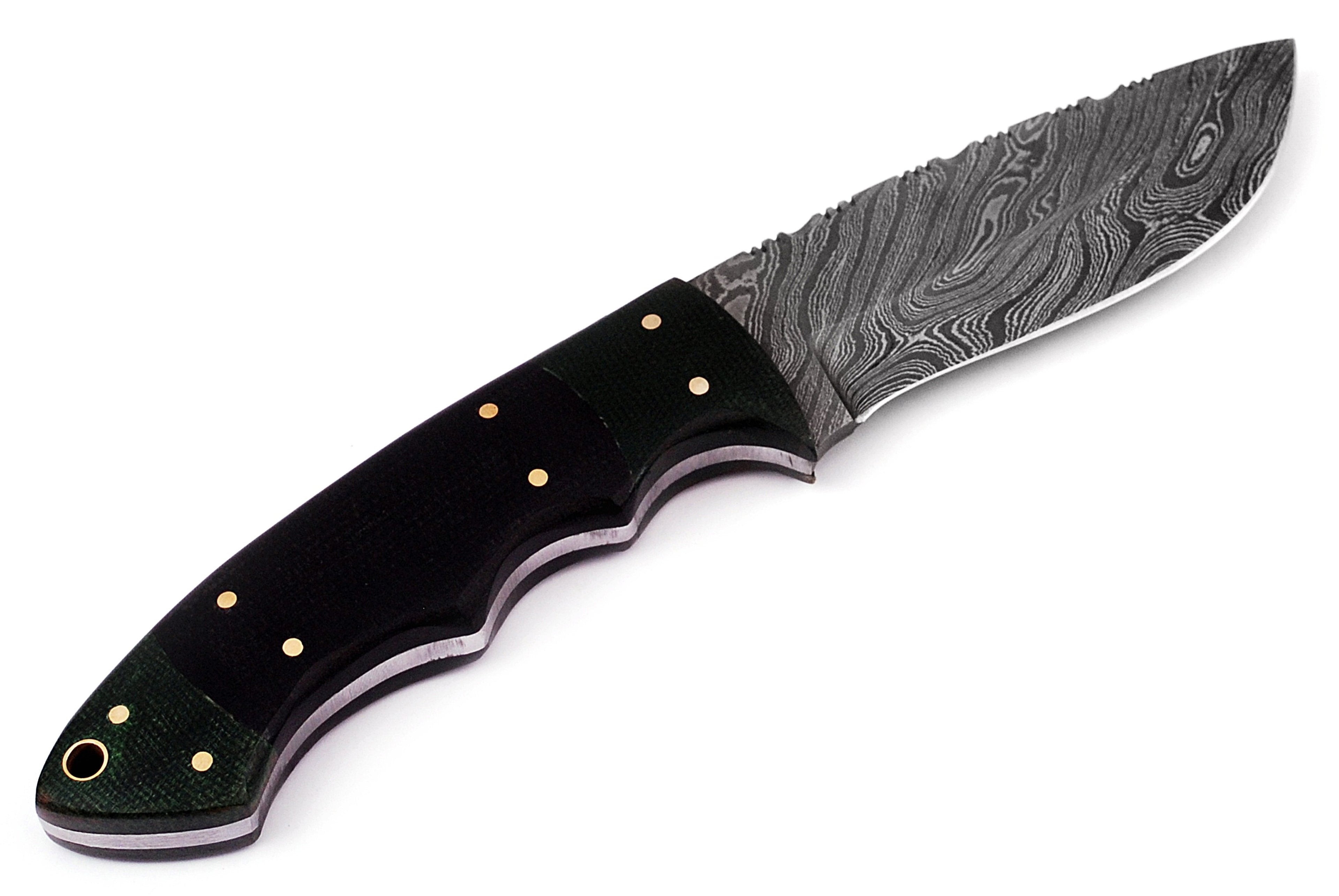 Custom handmade Damascus hunting skinning knife - Troy Blades