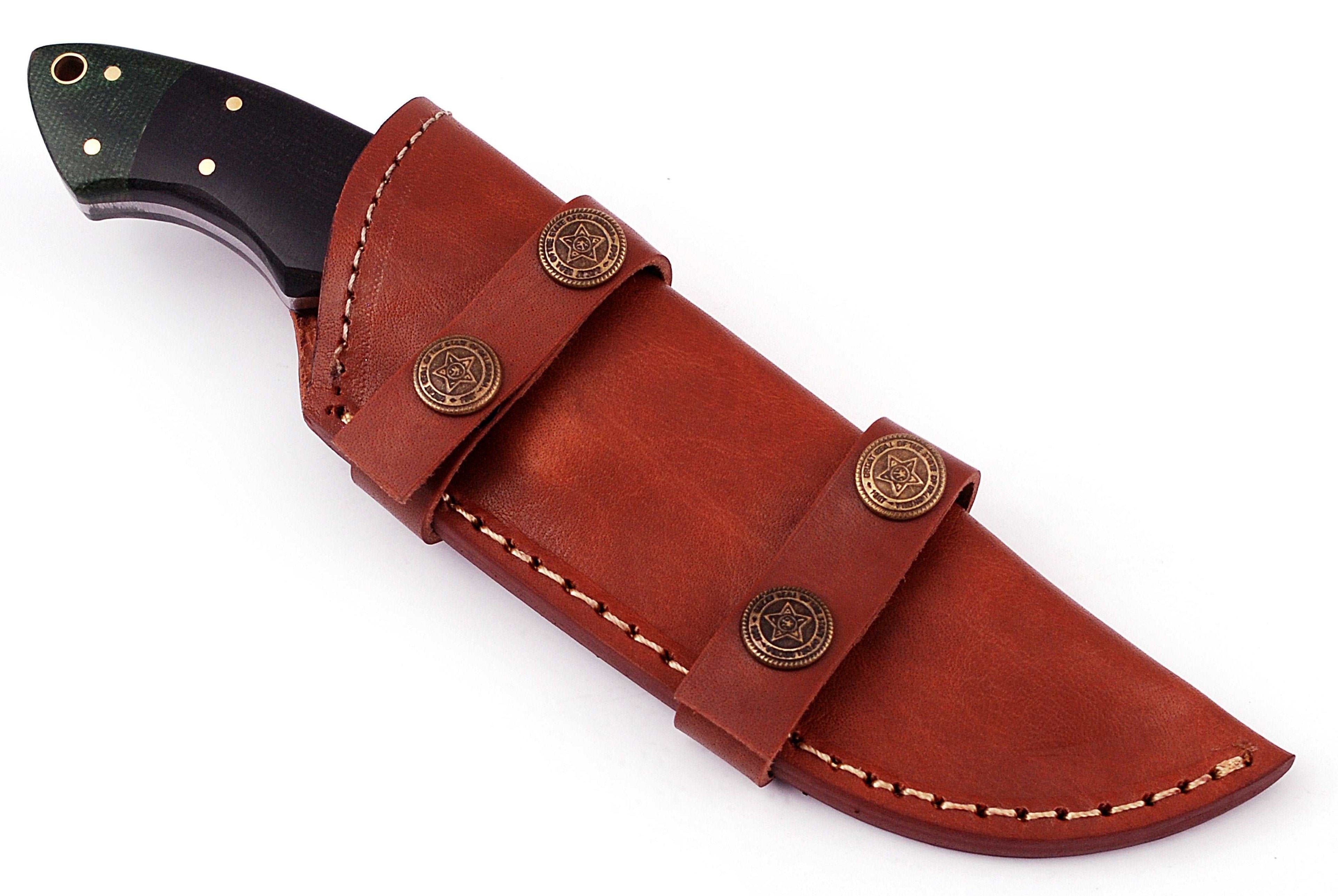 Custom handmade Damascus hunting skinning knife - Troy Blades