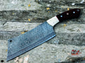 Custom  handmade Damascus Meat cleaver with sheathe - Troy Blades