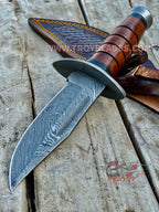 Custom Handmade Damascus bowie Handle Hunting Bowie - Troy Blades