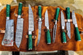 Beautiful Custom Handmade Damascus BBQ/kitchen knives 09 pcs - Troy Blades