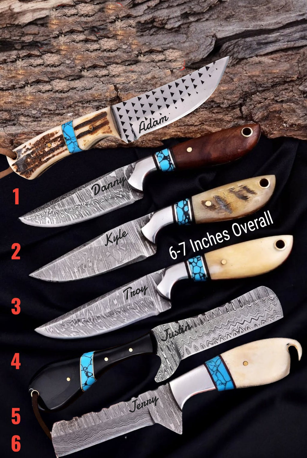 Personalized Handmade Cowboy/Hunting/Skinning/EDC/Camping Knives Troy Blades