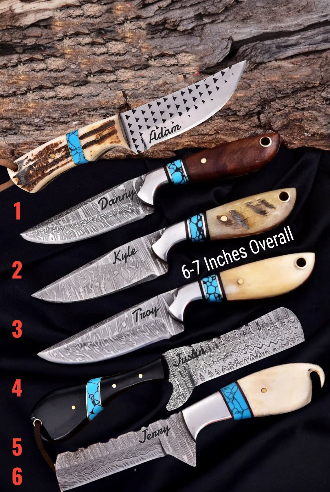 Personalized Handmade Cowboy/Hunting/Skinning/EDC/Camping Knives Troy Blades