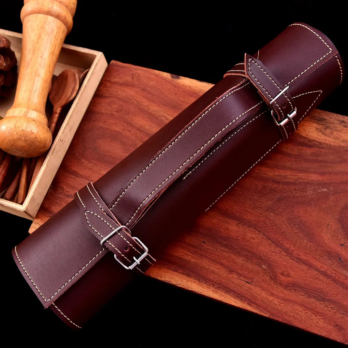 The Dahlia | 5-Piece Chef Knife Set + Leather Roll - Troy Blades
