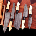 Personalized The Dahlia | 5-Piece Chef Knife Set + Leather Roll Troy Blades
