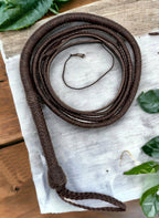 Handmade Chocolate Color Kangaroo Leather Indiana Jones-style Whip - Troy Blades