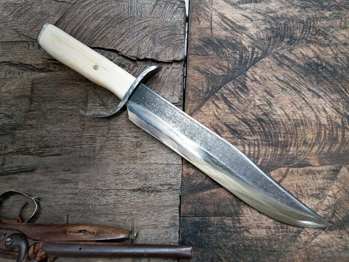 BIG gaucho forged custom knife classic rangers bowie  frontier civil war cowboy carbon steel handmade rustic hunter edc - Troy Blades