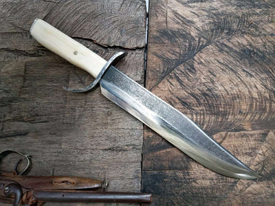 BIG gaucho forged custom knife classic rangers bowie  frontier civil war cowboy carbon steel handmade rustic hunter edc - Troy Blades