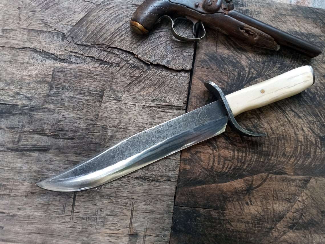 BIG gaucho forged custom knife classic rangers bowie  frontier civil war cowboy carbon steel handmade rustic hunter edc - Troy Blades