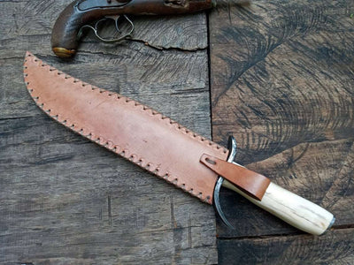 BIG gaucho forged custom knife classic rangers bowie  frontier civil war cowboy carbon steel handmade rustic hunter edc - Troy Blades