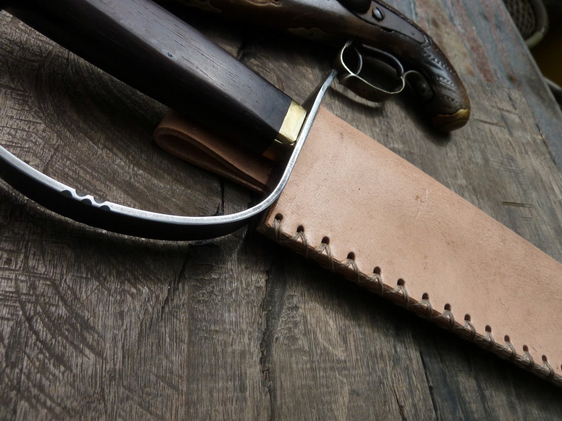 forged custom knife classic d guard bowie  civil war style carbon steel handmade small sword machete - Troy Blades