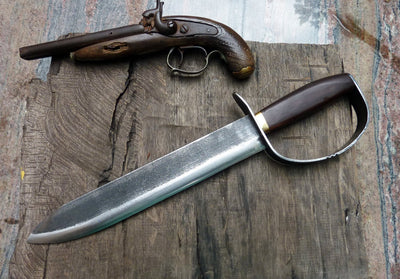 forged custom knife classic d guard bowie  civil war style carbon steel handmade small sword machete - Troy Blades