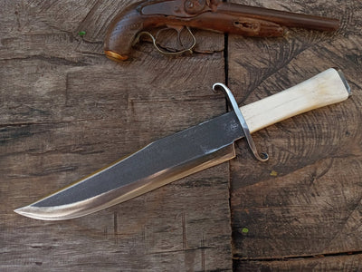 gaucho forged custom knife classic rangers bowie  frontier civil war cowboy carbon steel handmade rustic hunter edc rangers - Troy Blades