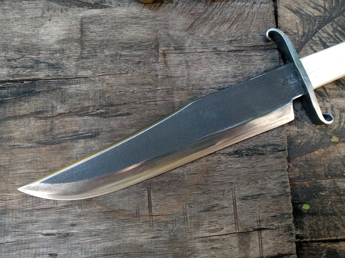 gaucho forged custom knife classic rangers bowie  frontier civil war cowboy carbon steel handmade rustic hunter edc rangers - Troy Blades