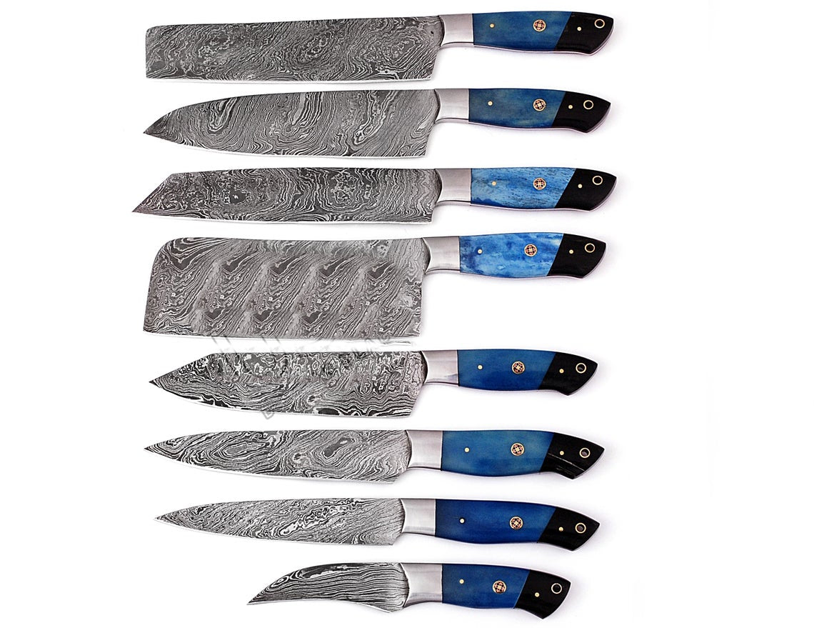 Beautiful Custom Handmade Damascus kitchen knives 08 - Troy Blades