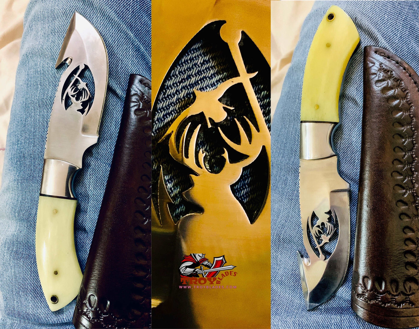 Custom Handmade D2 Deer Hunting Skinning knife - Troy Blades