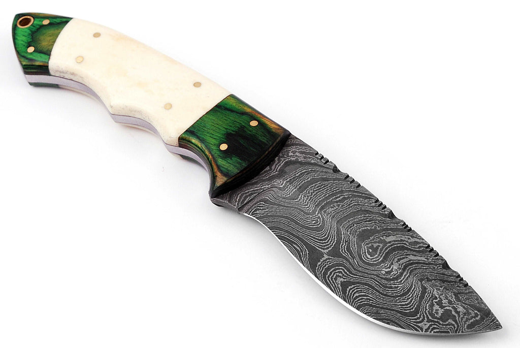 Custom handmade Damascus hunting skinning knife - Troy Blades