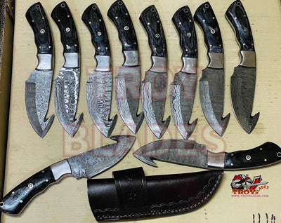 Custom Handmade Damascus Gut Hook Skinning Hunting knives Deal - Troy Blades