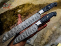 Beautiful Custom Handmade Damascus Brisket and Chef Pair - Troy Blades