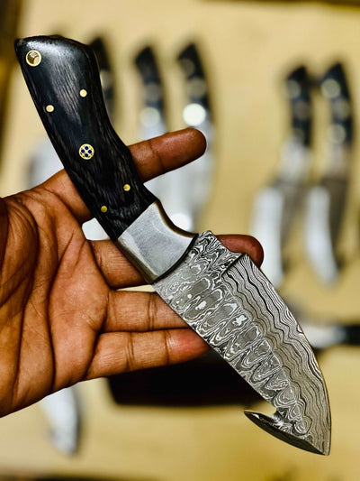 Custom Handmade Damascus Gut Hook Skinning Hunting knives Deal - Troy Blades