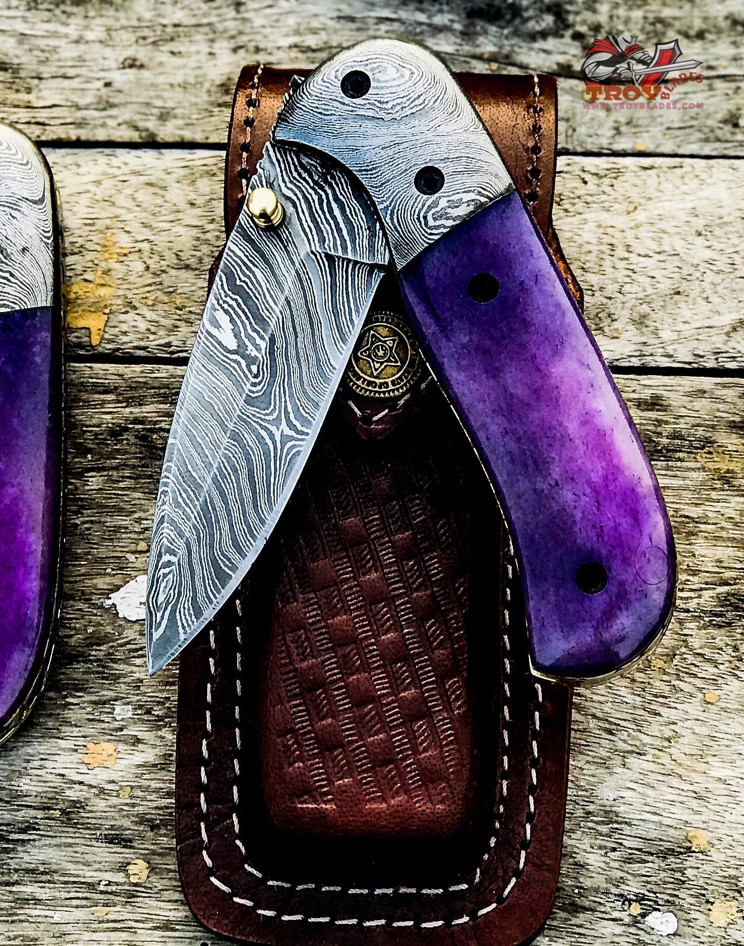 Happy Deal of Custom Handmade Damascus Pocket Folding Knives - Troy Blades