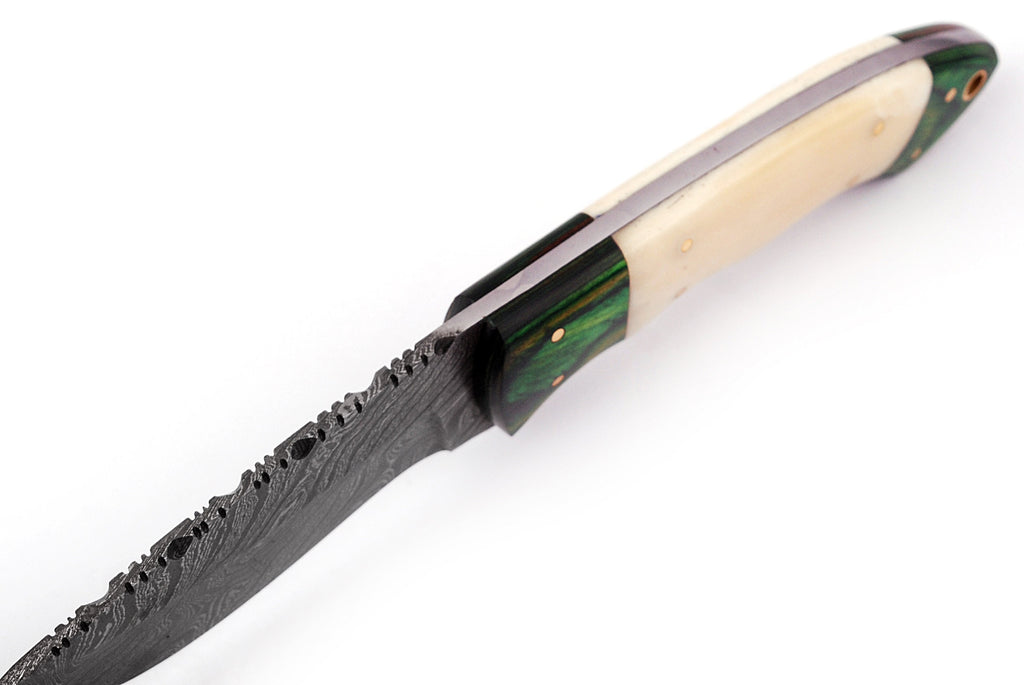 Custom handmade Damascus hunting skinning knife - Troy Blades