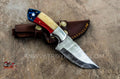 Texas Handle Custom Handmade Damascus Hunting Skinning knife - Troy Blades