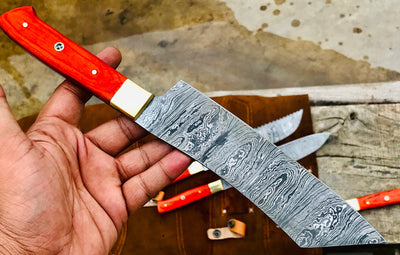 Custom Handmade Damascus Kitchen/BBQ Set S006 - Troy Blades