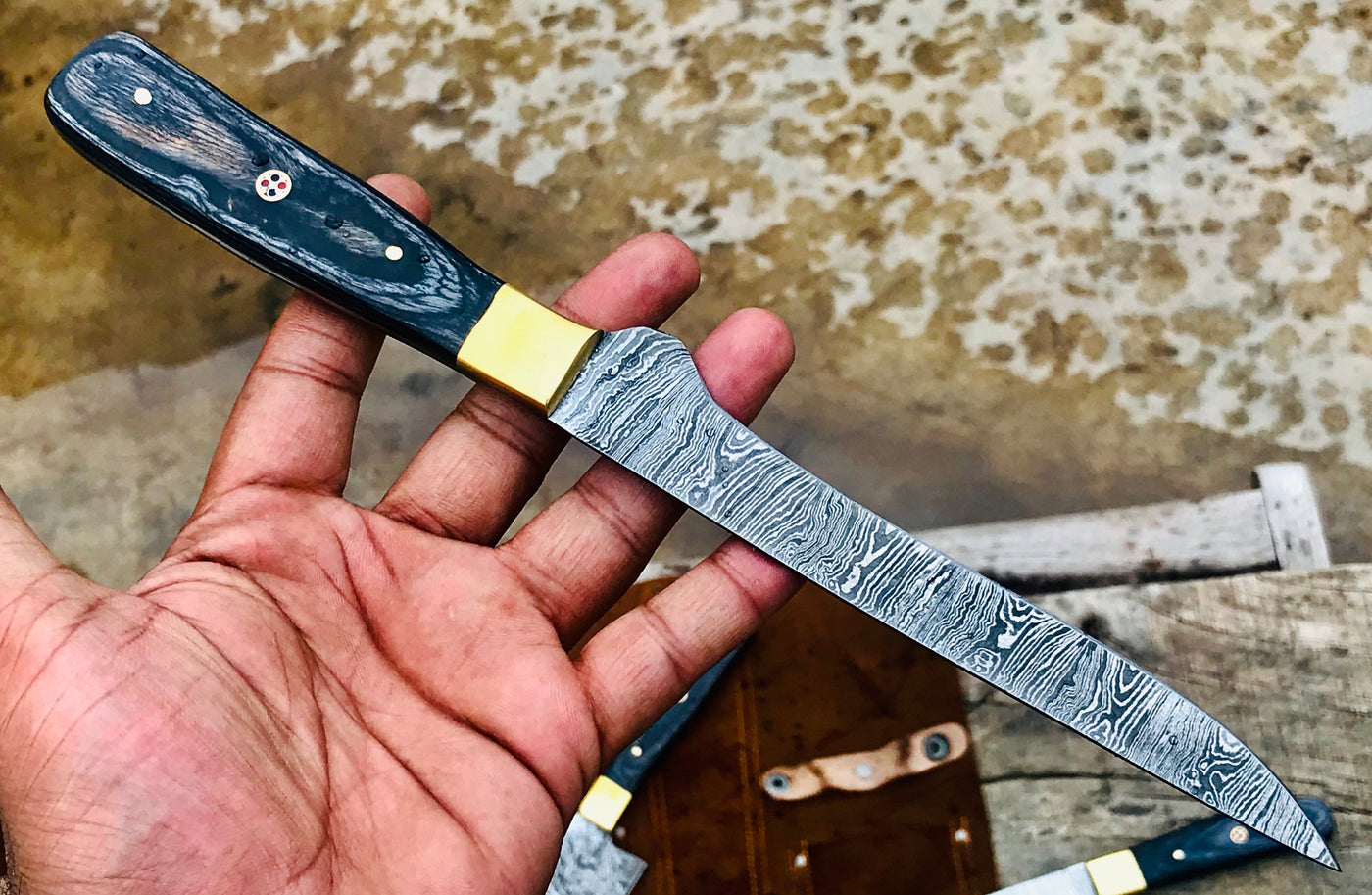 Custom Handmade Damascus Kitchen/BBQ Set S005 - Troy Blades